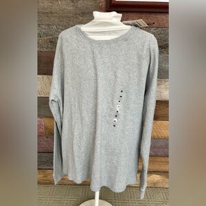 NWT-Retrofit Boxy Fit Waffle knit Long Sleeve Top Heather Gray- Medium